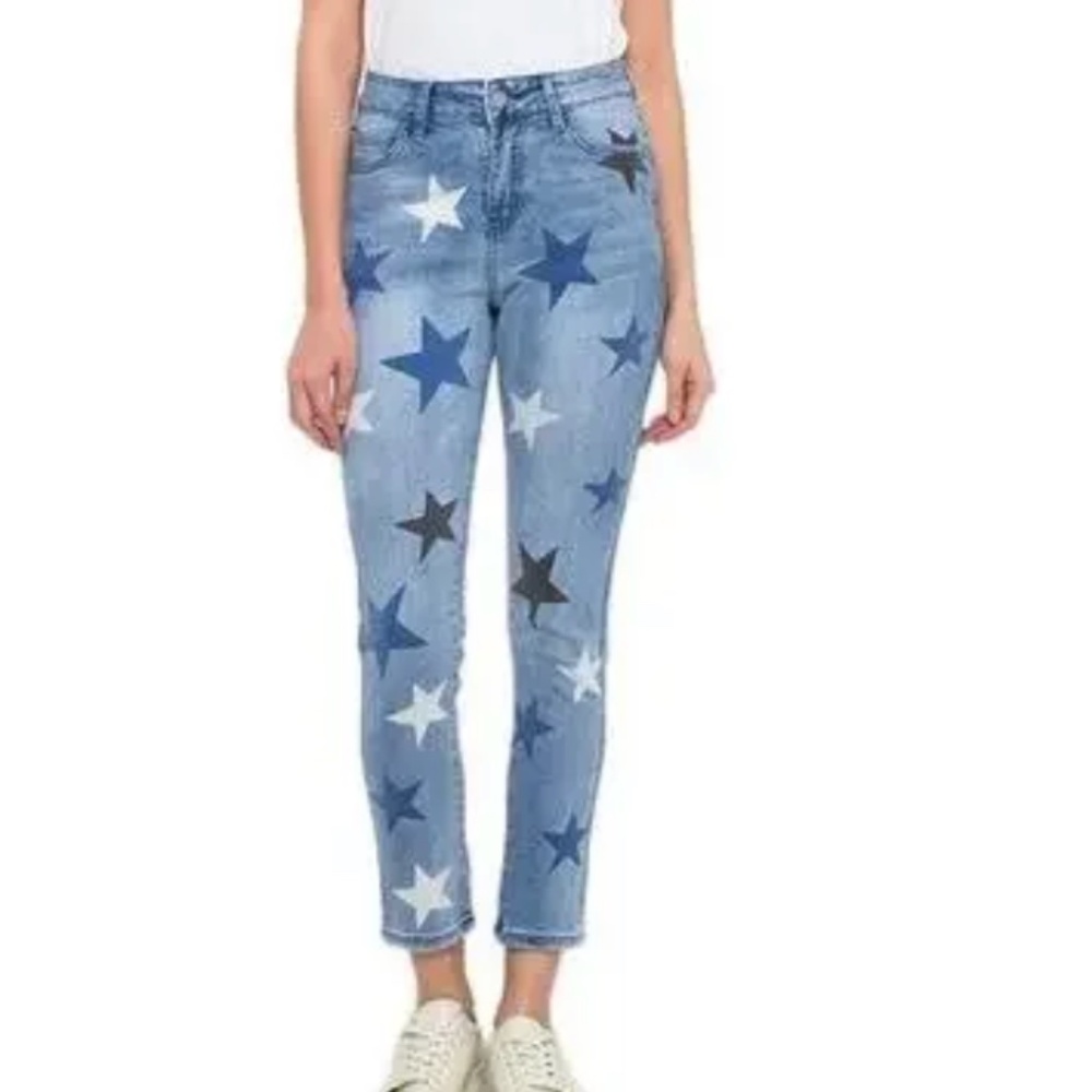 Stella McCartney Blue Star Low Rise Skinny Boyfriend Jeans 30